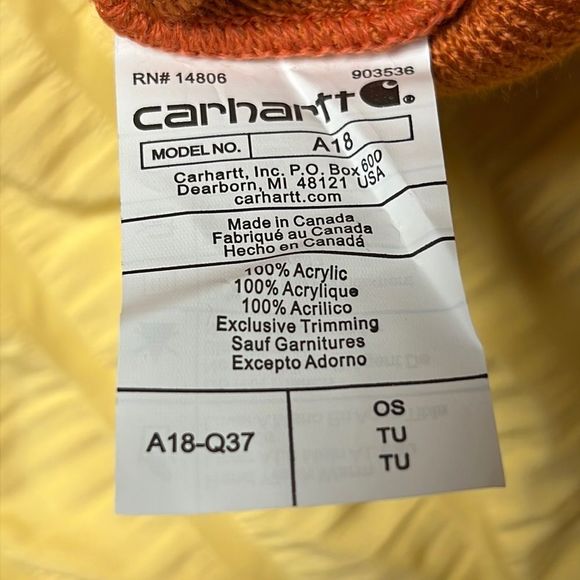 NWT Carhartt Unisex Acrylic Cuffed Beanie Winter Knit Cap in Iron Ore - Picture 4 of 4